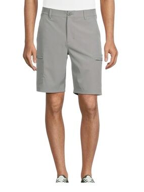 Birdie Bound Men's Flat Front Grey Performance Shorts, 42 Waist